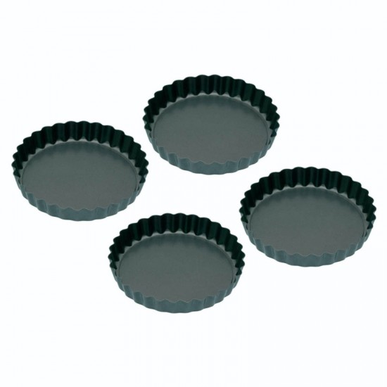 Non-Stick Mini Flan Tins Set 4