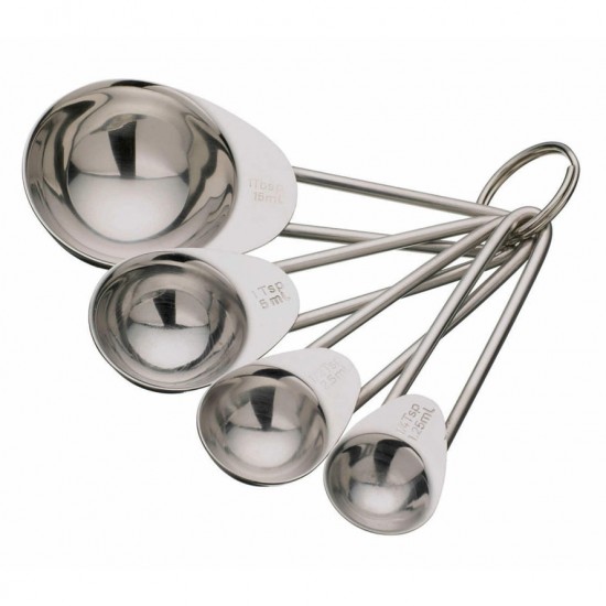 Amco Brushed Stainless Steel 4 Piece Measuring Spoon Set 