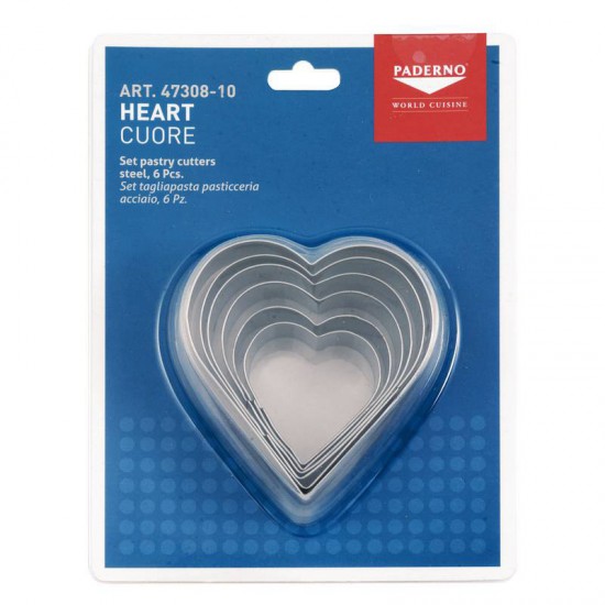 Paderno Heart Shaped Pastry Cutters