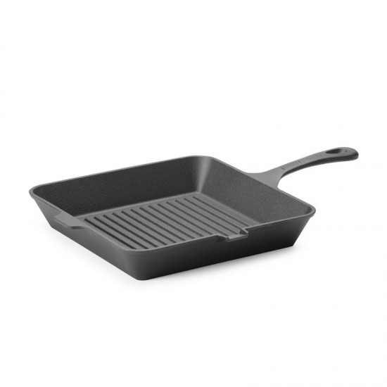 Cast Iron Ribbed Skillet Pan Square 