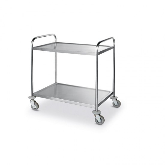 Stainless Steel Two Tier Serving Trolley