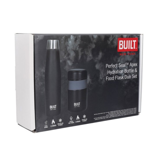 Built Hydration Bottle & Food Flask Set Black