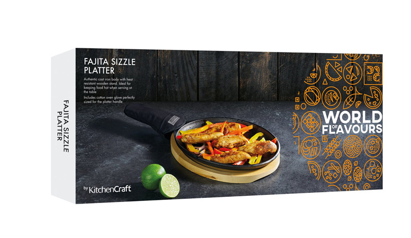 KitchenCraft World Of Flavours Cast Iron Fajita Sizzler