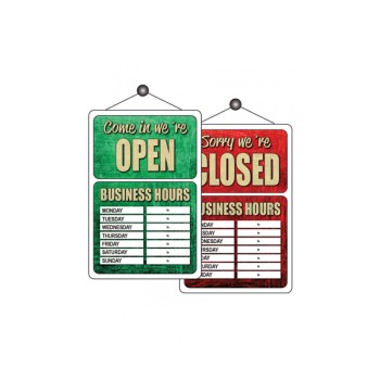 Open & Closed Business Hours Door Sign