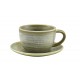 Matt Grey Terra Porcelain Coffee Cup & Saucer