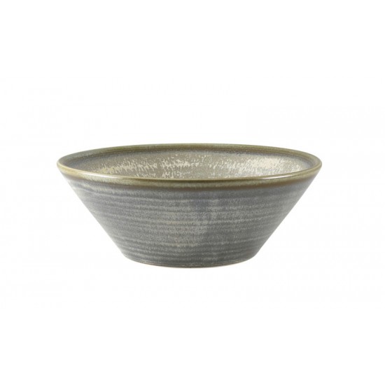 Matt Grey Terra Porcelain Conical Bowls