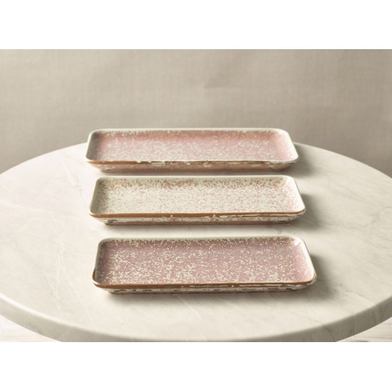 Rose Terra Porcelain Narrow Rectangular Plates