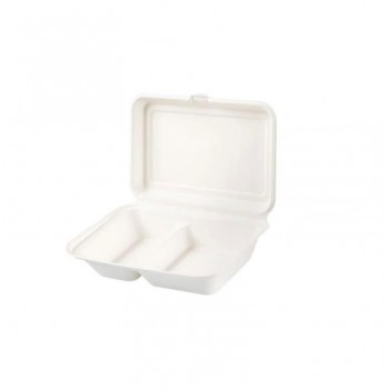 Bagasse Two Compartment Meal Box