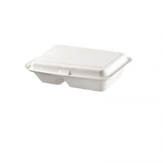 Bagasse Two Compartment Meal Box