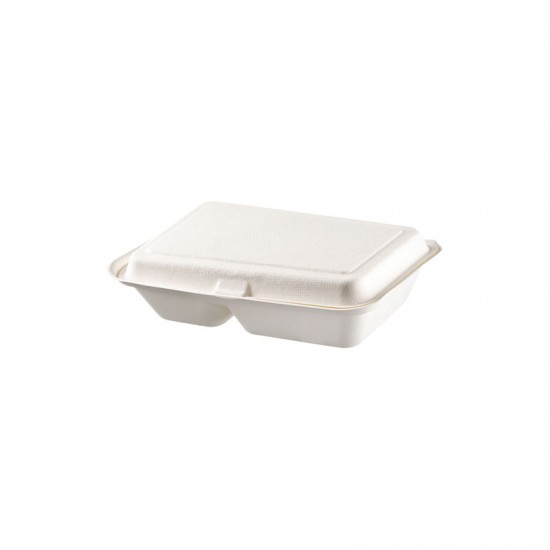 Bagasse Two Compartment Meal Box