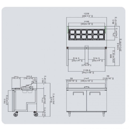 Ventilated Prep Counter STV1225