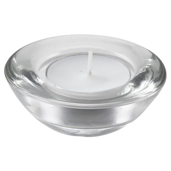 Tea Light Holder Glass Flat